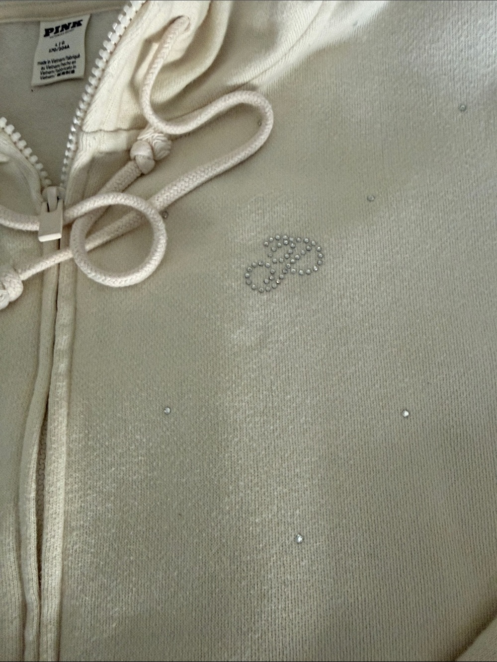 PINK Victoria's Secret Cream Women's Rhinestone Sweatsuit - Picture 4 of 7